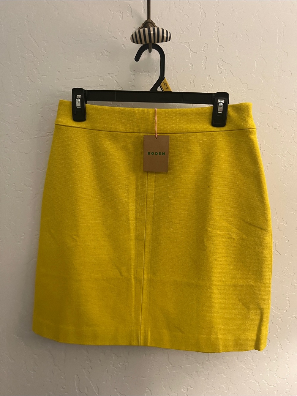 Boden Bright Yellow Mini Pencil Skirt